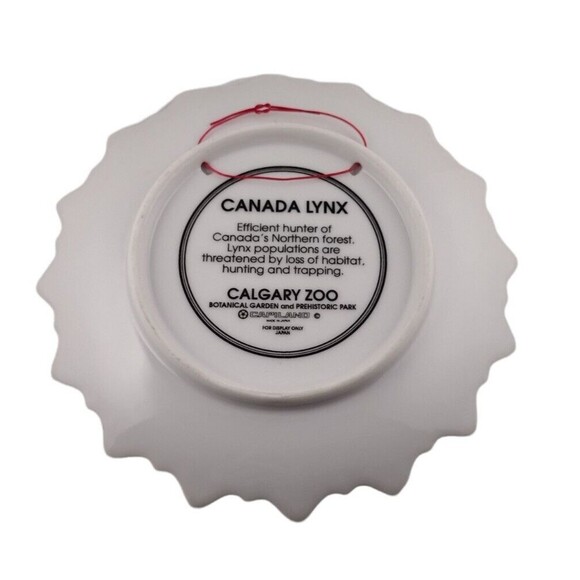 Capland Alberta Canada Souvenir Plate Calgary Zoo Lynx Collectors Gold Trim 7" - Picture 2 of 3